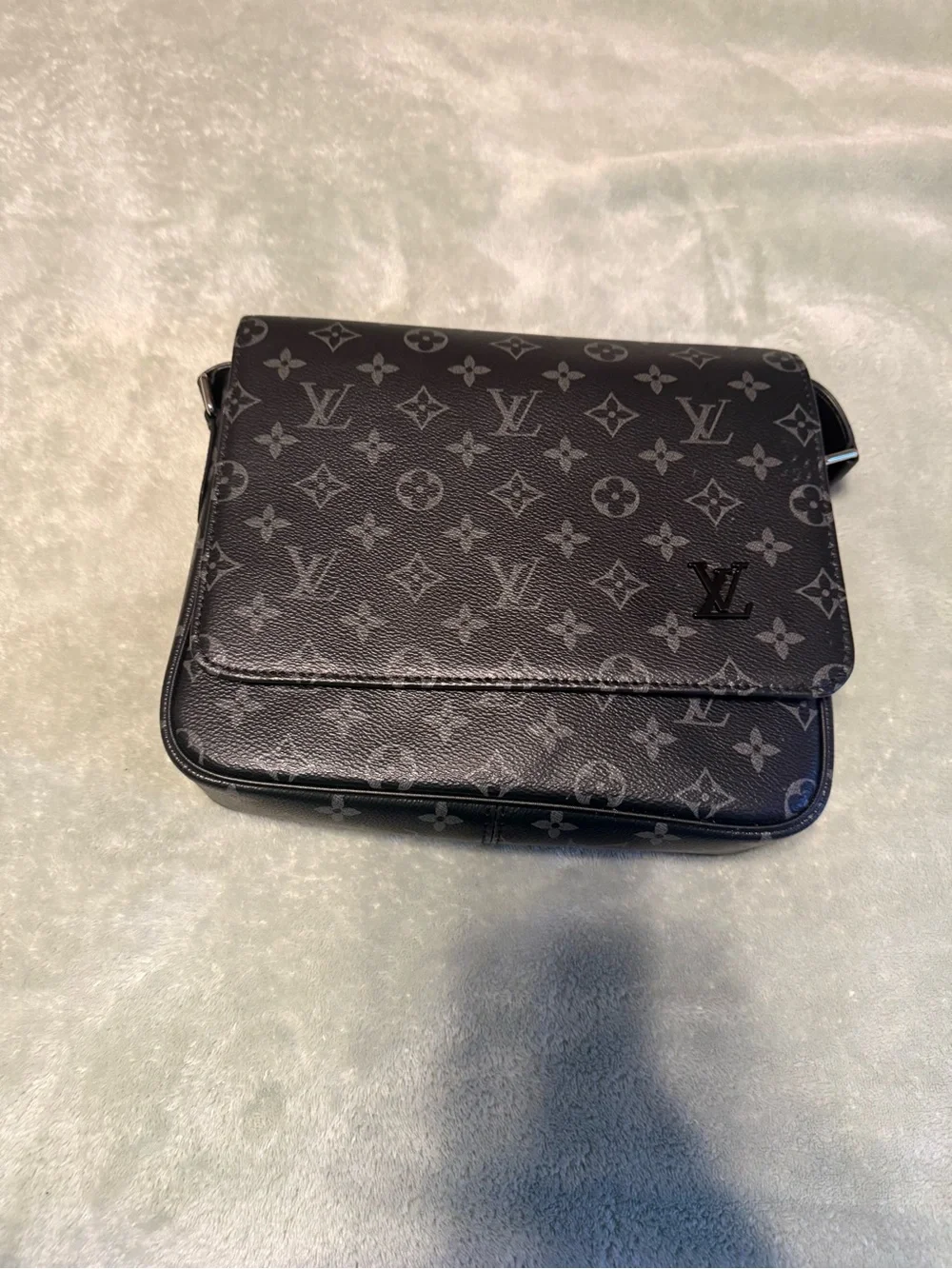 Louis Vuitton Black & Gray Monogram Canvas Messenger Bag